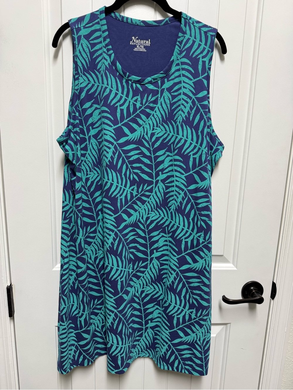 Natural Reflections Purple Tee with Teal Leaf Accent